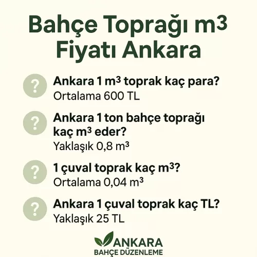 ✅Ankara’da 1 m³, 1 Ton ve 1 Çuval Bahçe Toprağı Kaç TL?