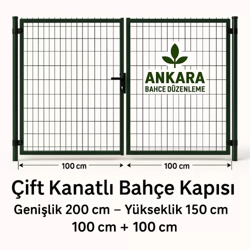 Çift Kanatlı Bahçe Kapısı (Genişlik: 200 cm – Yükseklik: 150 cm) Fiyatı